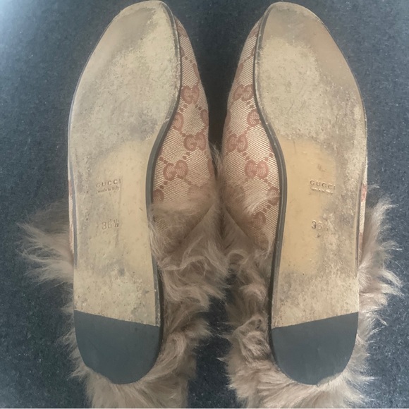 Gucci Logo Horsebit Princetown slides loafers/mules 36.5 (6.5) - Picture 2 of 12